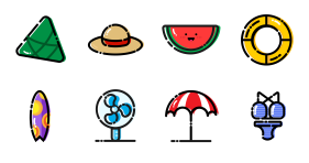 Summer grocery store Icons