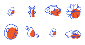 Two color seafood Icons