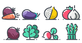 Vegetable lovely color icon Icons