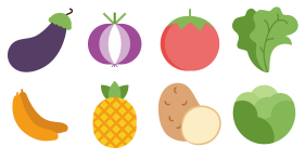 Vegetables and fruits Icons