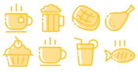 Yellow icon of catering Icons
