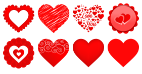 Free Vector Valentine Heart Icons