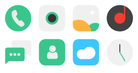Fresh green tea mobile theme Icons