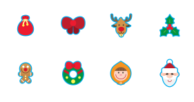Christmas multicolor Icon Icons