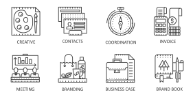 Business project outline concept symbol Icons