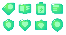 Imitating gradient - lovely social green Icons