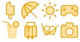 Summer entertainment and leisure Icon Icons