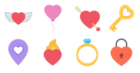 Love marriage color flat Icon Icons