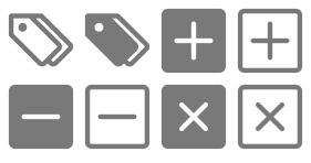 A library of monochrome icons Icons