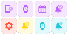 A set of icons for date and time Icons