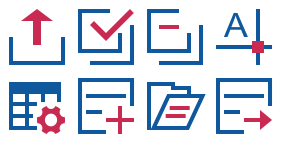 Blue and red cloud computing Icons