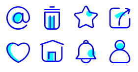 Blue bicolor linear social Icon Icons