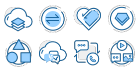Blue linear Icon Icons