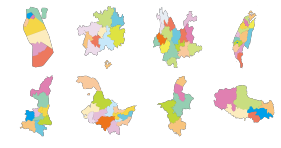 China's 34 provincial administrative regions Icons