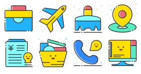 Colorful business work Icon Icons