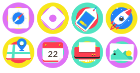 Common colorful icons Icons