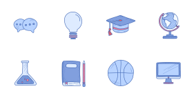Educational hand drawn style icon Icons