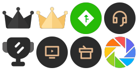 Faceted polychromatic Icon Icons