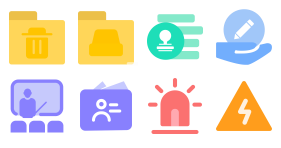 Fire protection project Icons