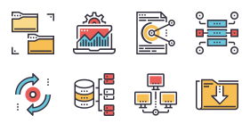 Icons for data class organization and management Icons