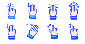 Linear gesture click Icon Icons