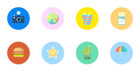 Lovely summer colorful candy color icon design Icons