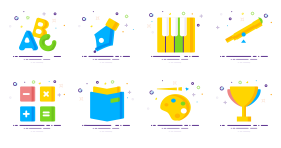 MBE style, education series Icon Icons