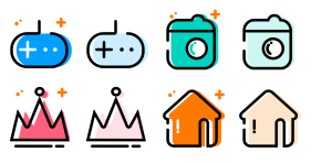 Multicolor filling Icons