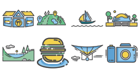 Outdoor camping activity Icon Icons