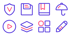 Polychrome linear Icon Library Icons