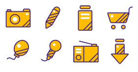 Purple and yellow beautiful icon Icons