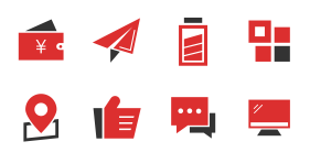 Red and black business fill Icon Icons