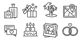 Travel shot linear Icon Icons