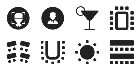 Venue and activity monochrome Icons