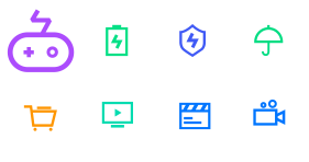 Wireframe multi color classification Icon Icons