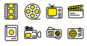 Retro yellow video Icon Icons