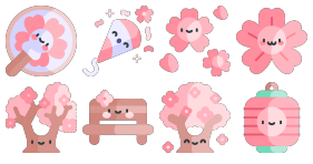 Pink Cherry Blossom Icons