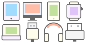 Common icons for electronic products and food Icons