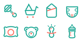 Cotton era mother and baby series Icons