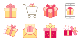 Gift multi color small icon Icons