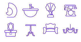 Golden home furnishing Icons