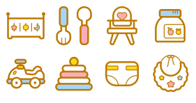 Maternal infant color Icons