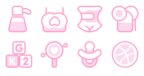Mother and baby icon - Pink Icons