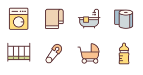 Mother baby series Icons