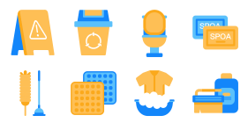 Service industry color cleaning Icon Icons
