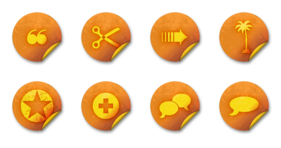 Orange Grunge Stickers Icons
