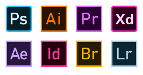 Adobe family bucket Icons