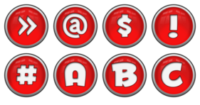 Red Orb Alphabet Icons