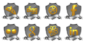 Shield Badge Social Icons