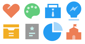 A set of icons related to voluntary reporting Icons